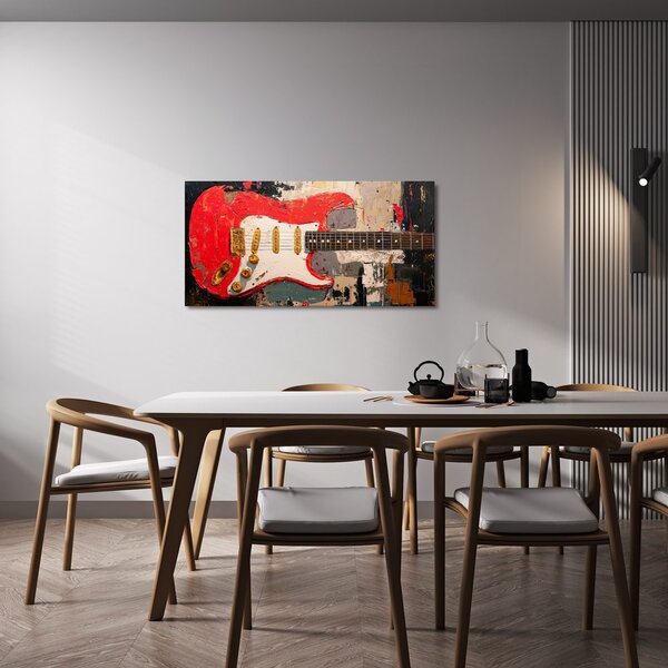 Quadro su tela – Chitarra rossa su tela