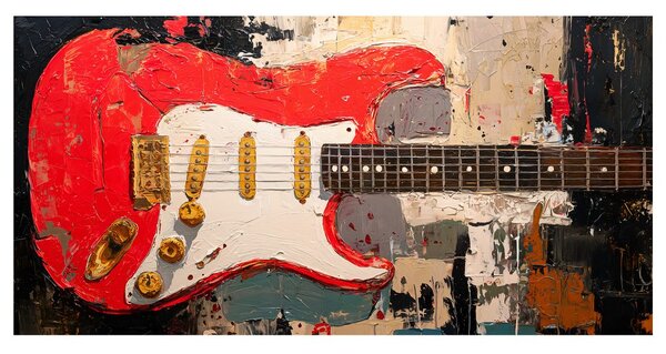 Quadro su tela – Chitarra rossa su tela