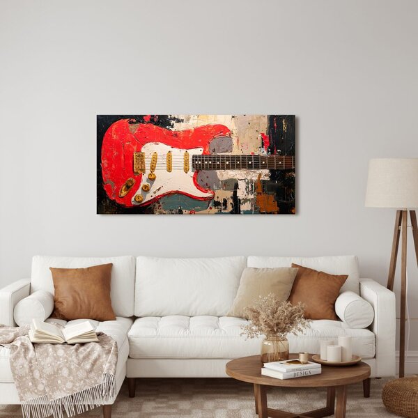 Quadro su tela – Chitarra rossa su tela