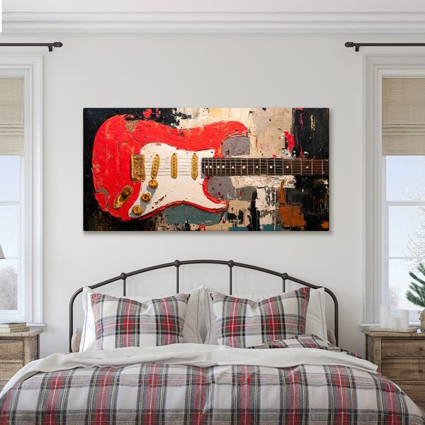 Quadro su tela – Chitarra rossa su tela