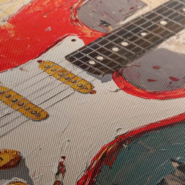Quadro su tela – Chitarra rossa su tela