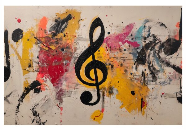 Quadro su tela – Sinfonia colorata con note