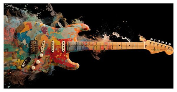Quadro su tela – Chitarra elettrica colorata