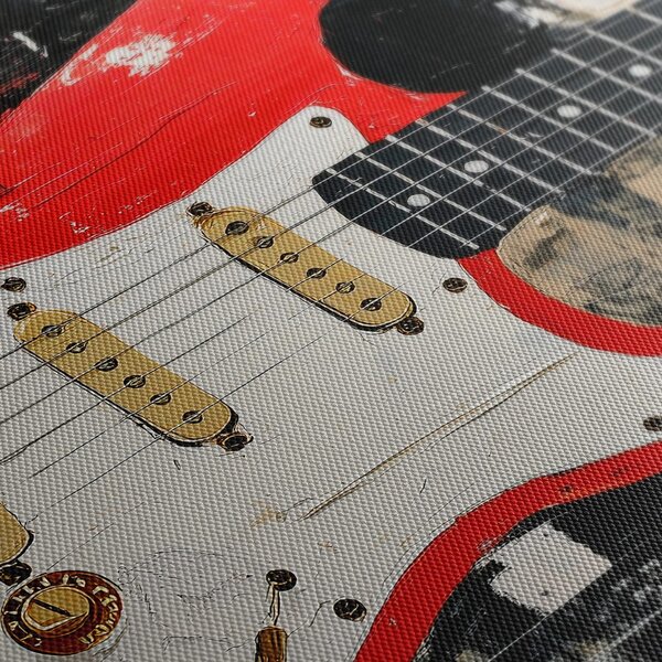 Quadro su tela – Chitarra elettrica rossa
