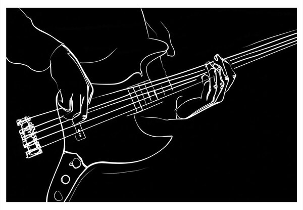 Quadro su tela – Linee musicali del basso
