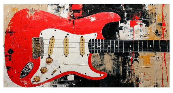 Quadro su tela – Chitarra elettrica rossa