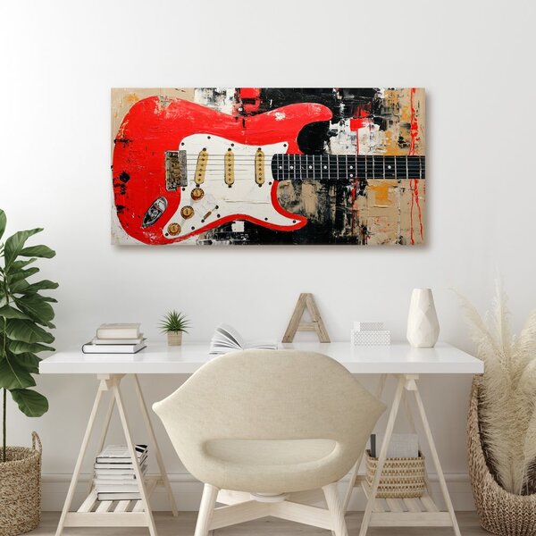 Quadro su tela – Chitarra elettrica rossa