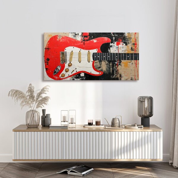 Quadro su tela – Chitarra elettrica rossa