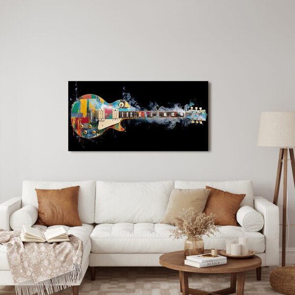 Quadro su tela – Chitarra elettrica colorata
