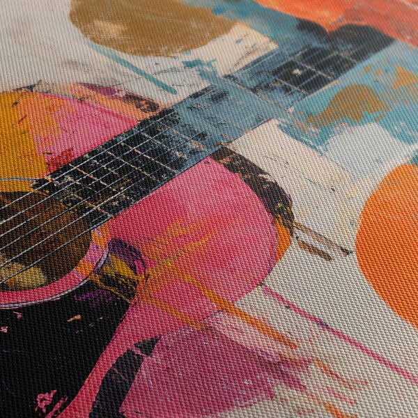 Quadro su tela – Chitarra e violino colorati