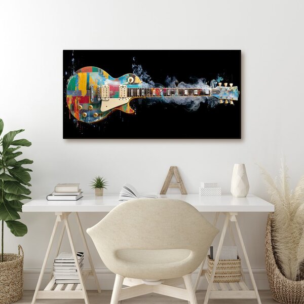 Quadro su tela – Chitarra elettrica colorata
