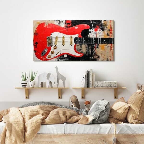 Quadro su tela – Chitarra elettrica rossa