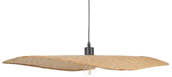 Lampadario in legno di bambù fatto a mano beige e naturale 123 cm Beliani