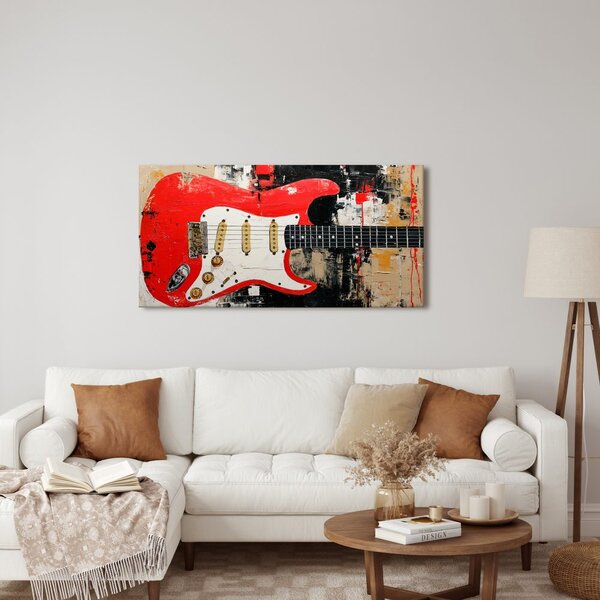 Quadro su tela – Chitarra elettrica rossa