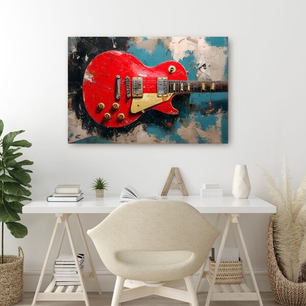 Quadro su tela – Chitarra elettrica rossa