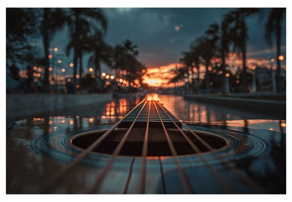 Quadro su tela – Tramonto sulla chitarra