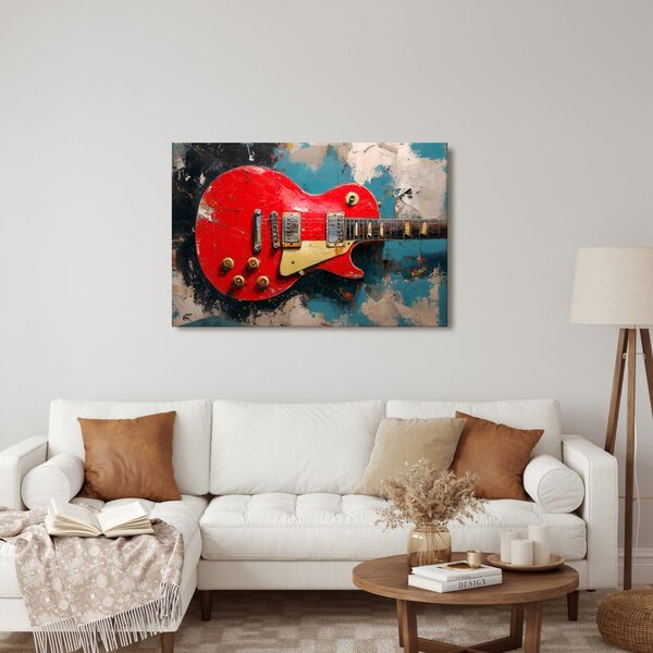 Quadro su tela – Chitarra elettrica rossa