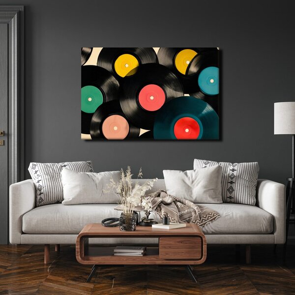 Quadro su tela – Vinili retrò musicali