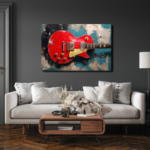 Quadro su tela – Chitarra elettrica rossa