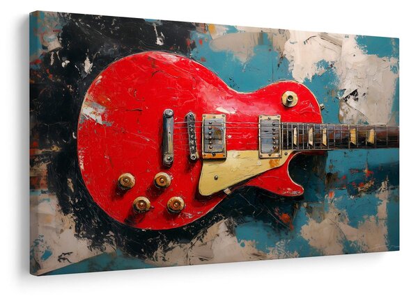 Quadro su tela – Chitarra elettrica rossa