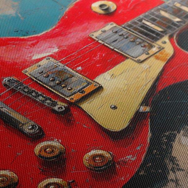 Quadro su tela – Chitarra elettrica rossa