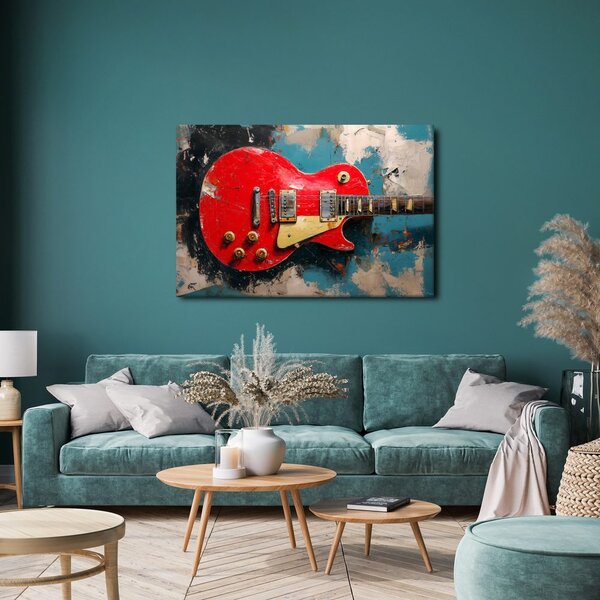 Quadro su tela – Chitarra elettrica rossa