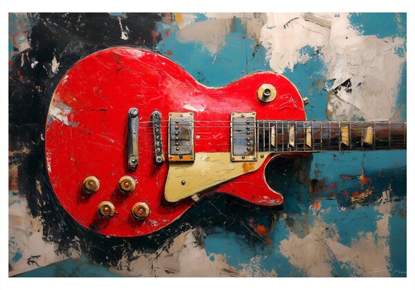 Quadro su tela – Chitarra elettrica rossa