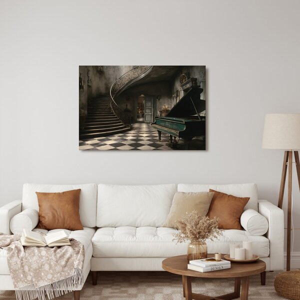 Quadro su tela – Pianoforte antico in dimora misteriosa