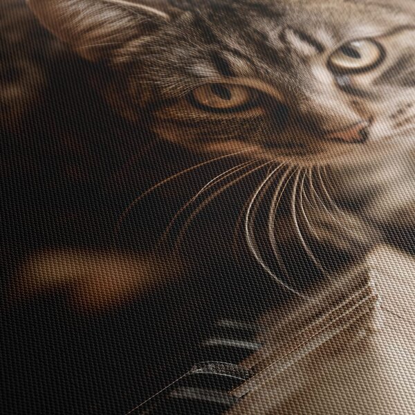 Quadro su tela – Gatto curioso sul pianoforte