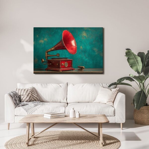 Quadro su tela – Grammofono storico in interni