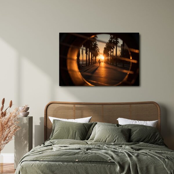 Quadro su tela – Vista dalla chitarra sul lungomare al tramonto
