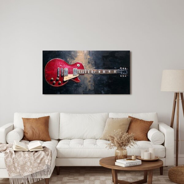 Quadro su tela – Chitarra elettrica rossa