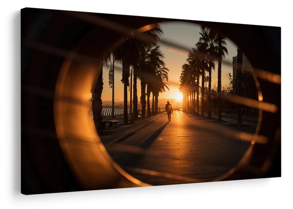 Quadro su tela – Vista dalla chitarra sul lungomare al tramonto