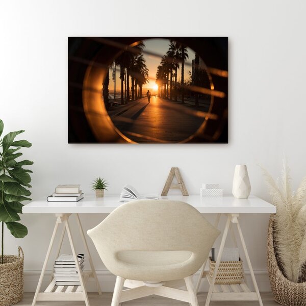 Quadro su tela – Vista dalla chitarra sul lungomare al tramonto