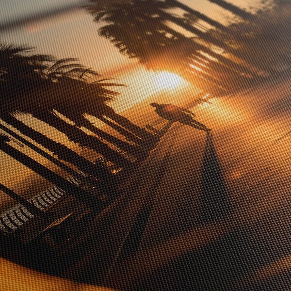 Quadro su tela – Vista dalla chitarra sul lungomare al tramonto