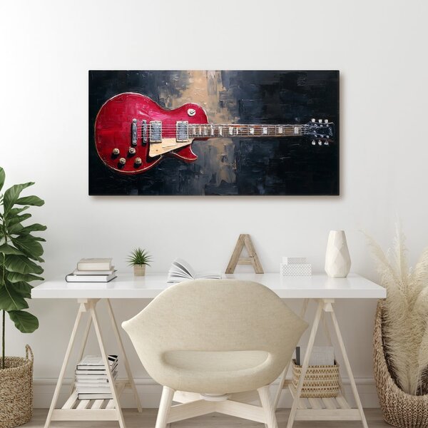 Quadro su tela – Chitarra elettrica rossa