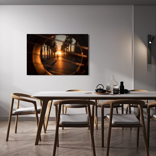 Quadro su tela – Vista dalla chitarra sul lungomare al tramonto
