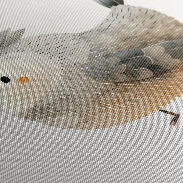 Quadro su tela – Uccello disegnato in toni delicati