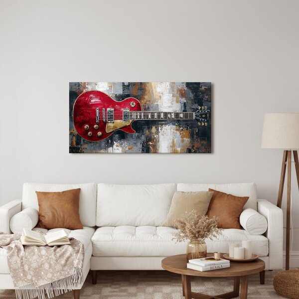 Quadro su tela – Chitarra elettrica rossa
