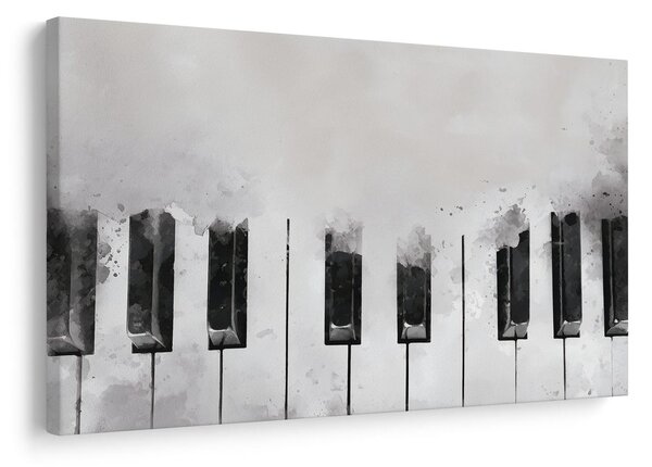 Quadro su tela – Tasti del pianoforte in bianco e nero