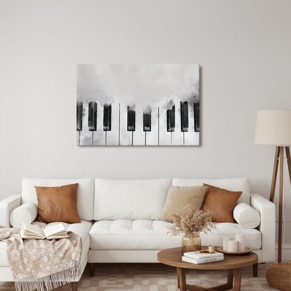 Quadro su tela – Tasti del pianoforte in bianco e nero
