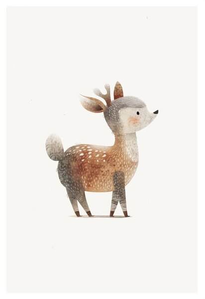 Quadro su tela – Cervo del bosco adorabile