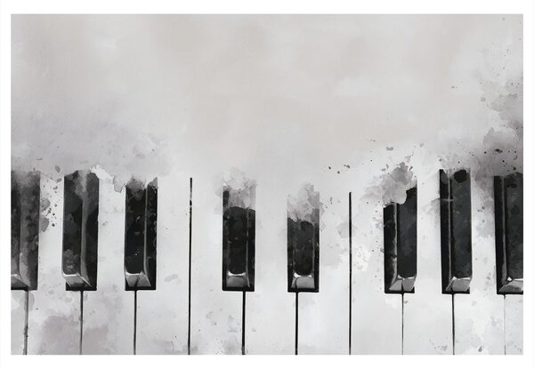 Quadro su tela – Tasti del pianoforte in bianco e nero