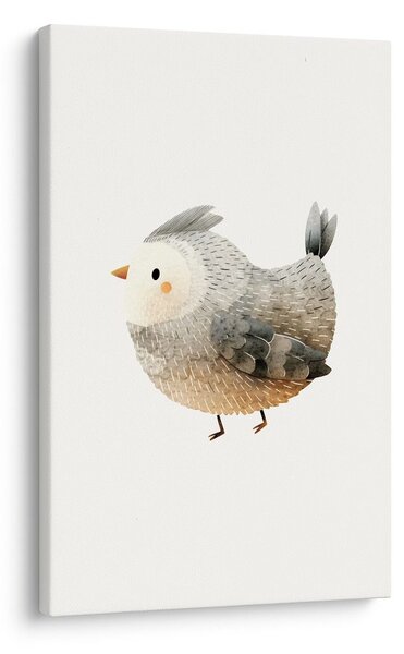 Quadro su tela – Uccellino grigio adorabile
