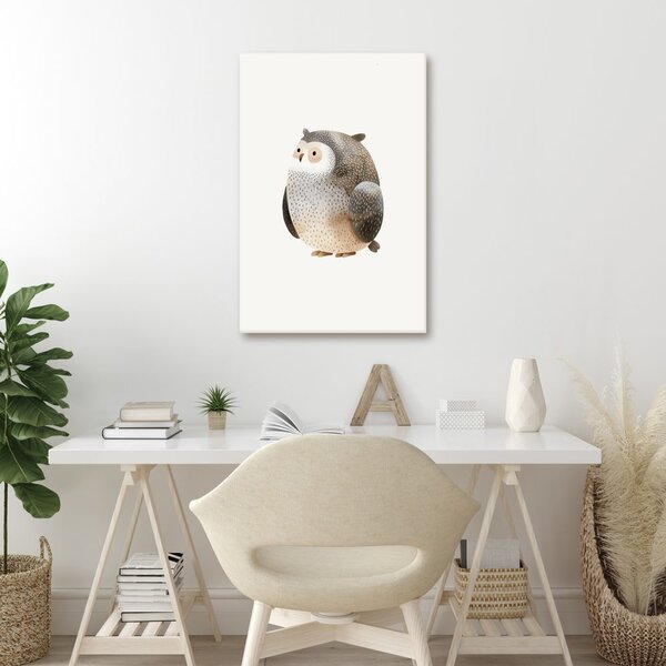 Quadro su tela – Dolce gufo in tonalità pastello