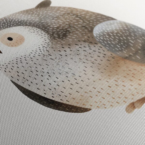 Quadro su tela – Gufo con piume delicate