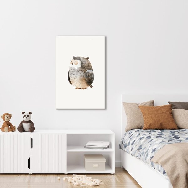 Quadro su tela – Dolce gufo in tonalità pastello