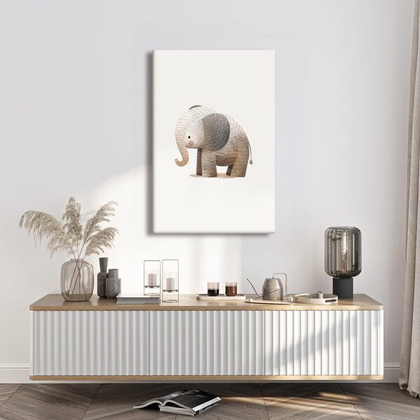 Quadro su tela – Elefantino carino in marrone