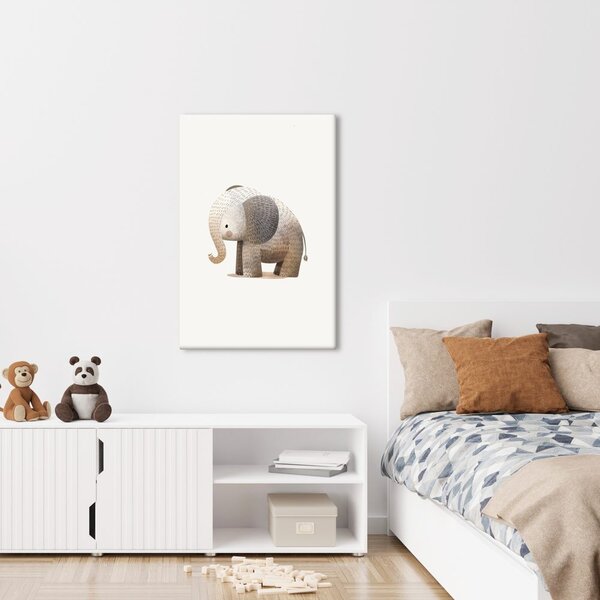 Quadro su tela – Elefantino carino in marrone