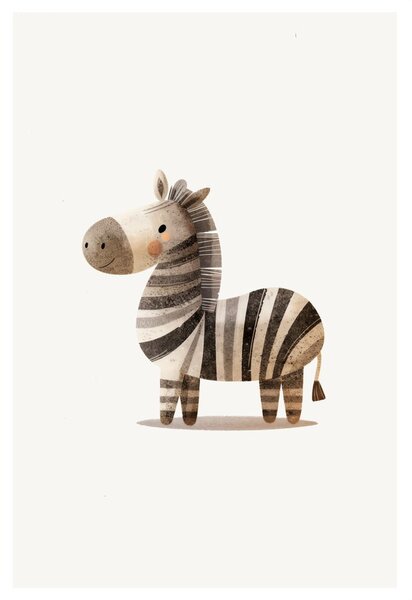 Quadro su tela – Zebra a strisce carina
